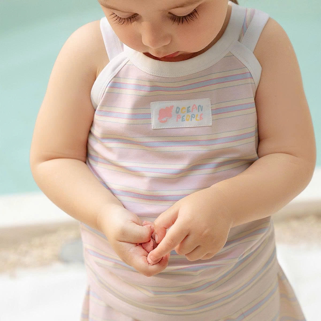 Bộ váy áo sát nách La Pomme biển mộng mơ