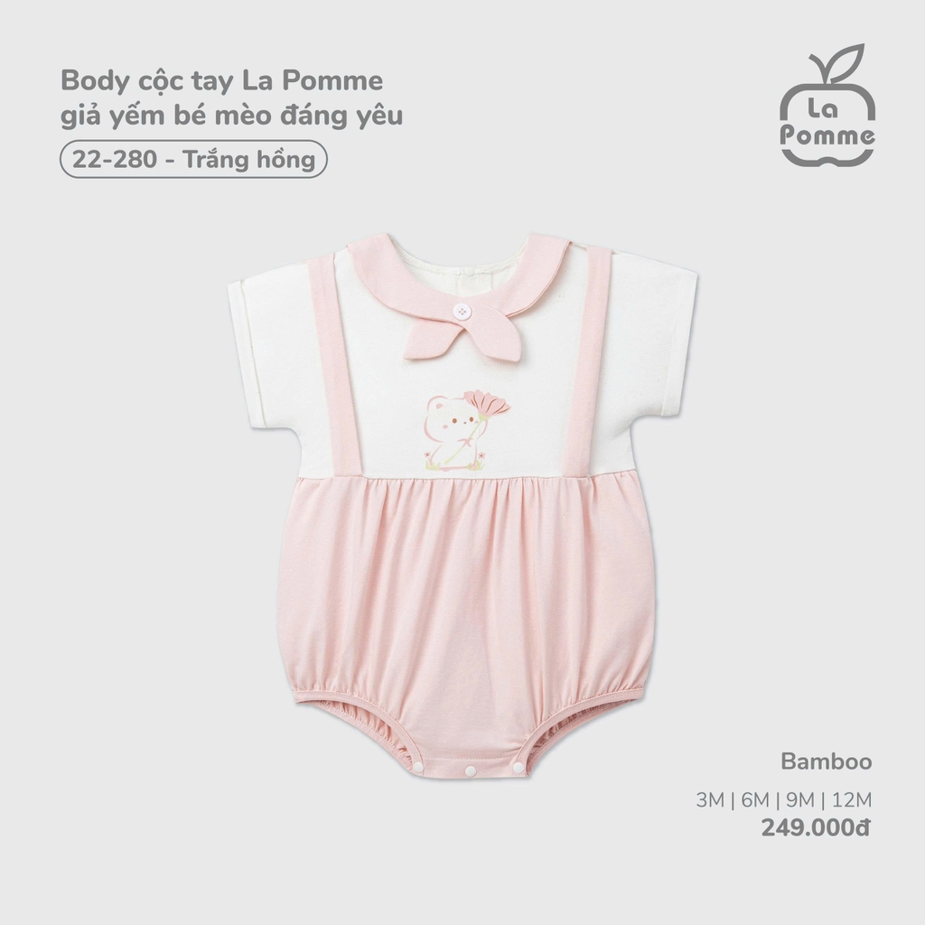Body cộc tay La Pomme giả yếm bé mèo đáng yêu
