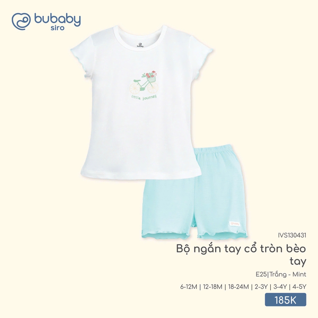 Bộ ngắn tay cổ tròn bèo tay Bubaby IVS130431