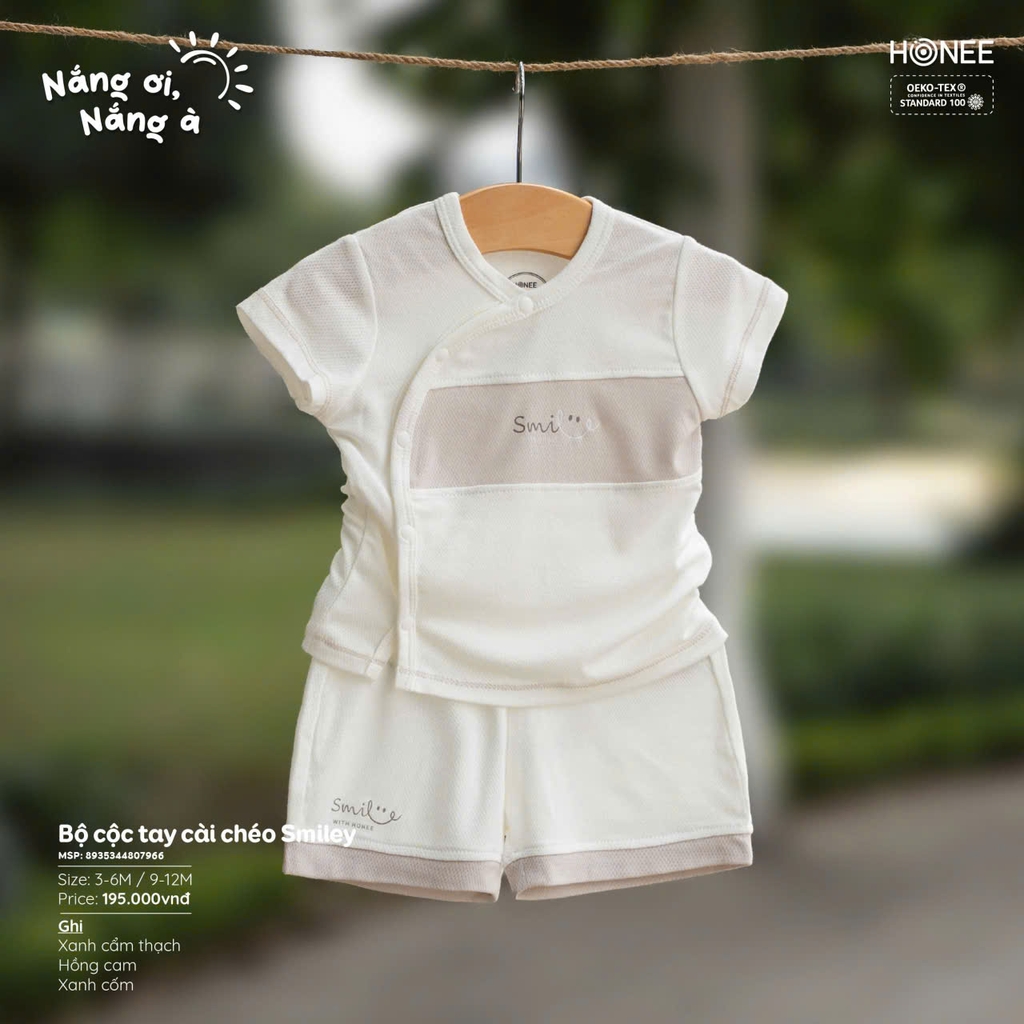 Bộ cộc tay cài chéo Smiley 7966