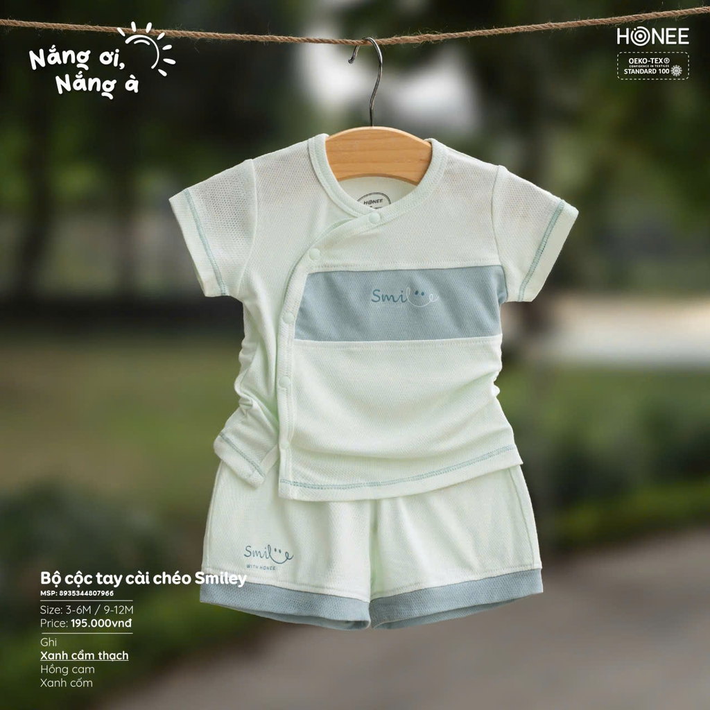 Bộ cộc tay cài chéo Smiley 7966