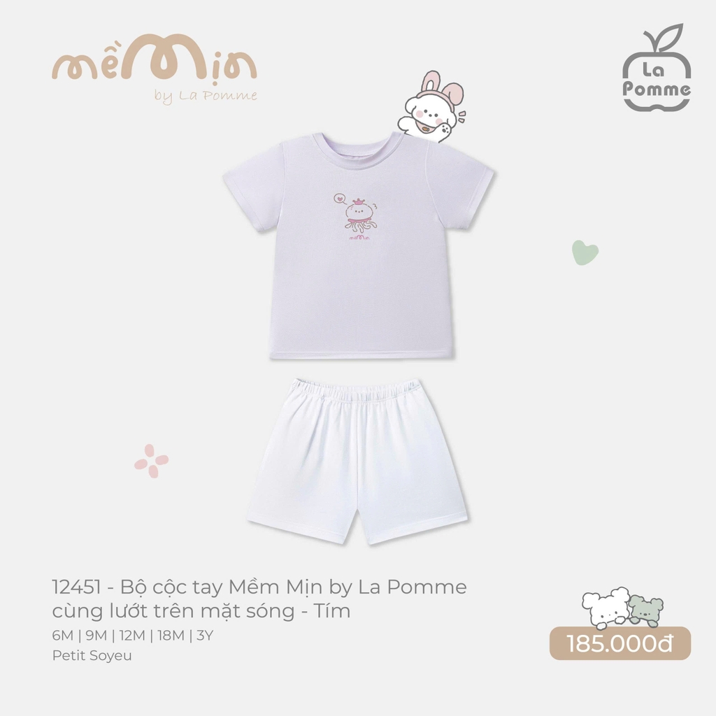 Bộ cộc tay Mềm Mịn by La Pomme cùng lướt trên mặt sóng