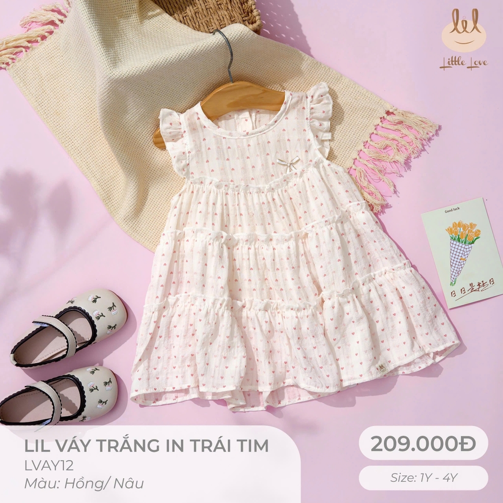 Váy trắng in trái tim LVAY12