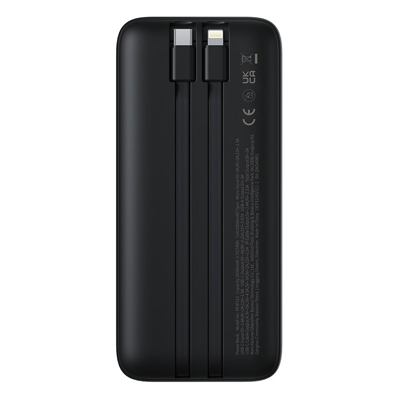 Pin Sạc Dự Phòng Baseus Lipow Dual Cable 20000mAh 22.5W Sạc Nhanh, Tích Hợp Cáp Type-C & Lightning