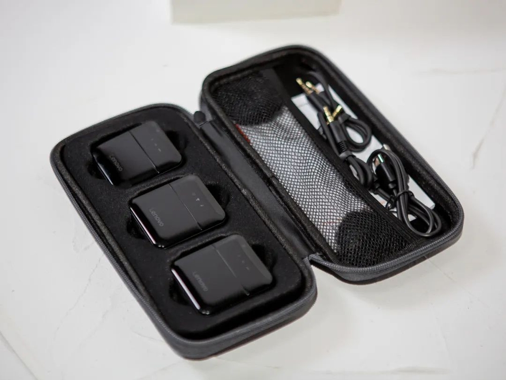 Micro không dây âm thanh nổi Lenovo MC550 dùng để ghi hình DSLR, IOS, Android, PC, phát trực tiếp, phỏng vấn, Mini Mic 300 mAh