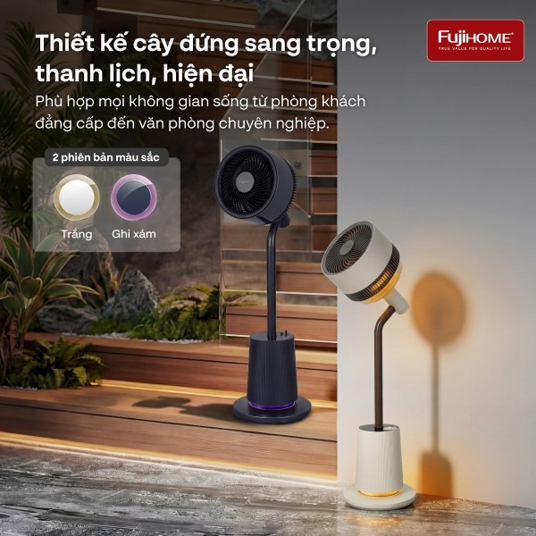 Quạt tuần hoàn không khí Fujihome LUXURY CFR01PRO-VOICE - Điều Khiển Giọng Nói, Gió Mạnh 3D, Làm Mát Toàn Phòng