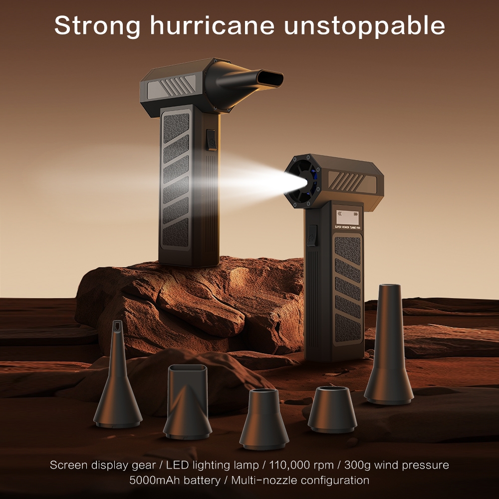 Quạt Phản Lực Honyjor Super Turbo Fan 5000mAh Có Màn Hình Hiển Thị - 130.000RPM