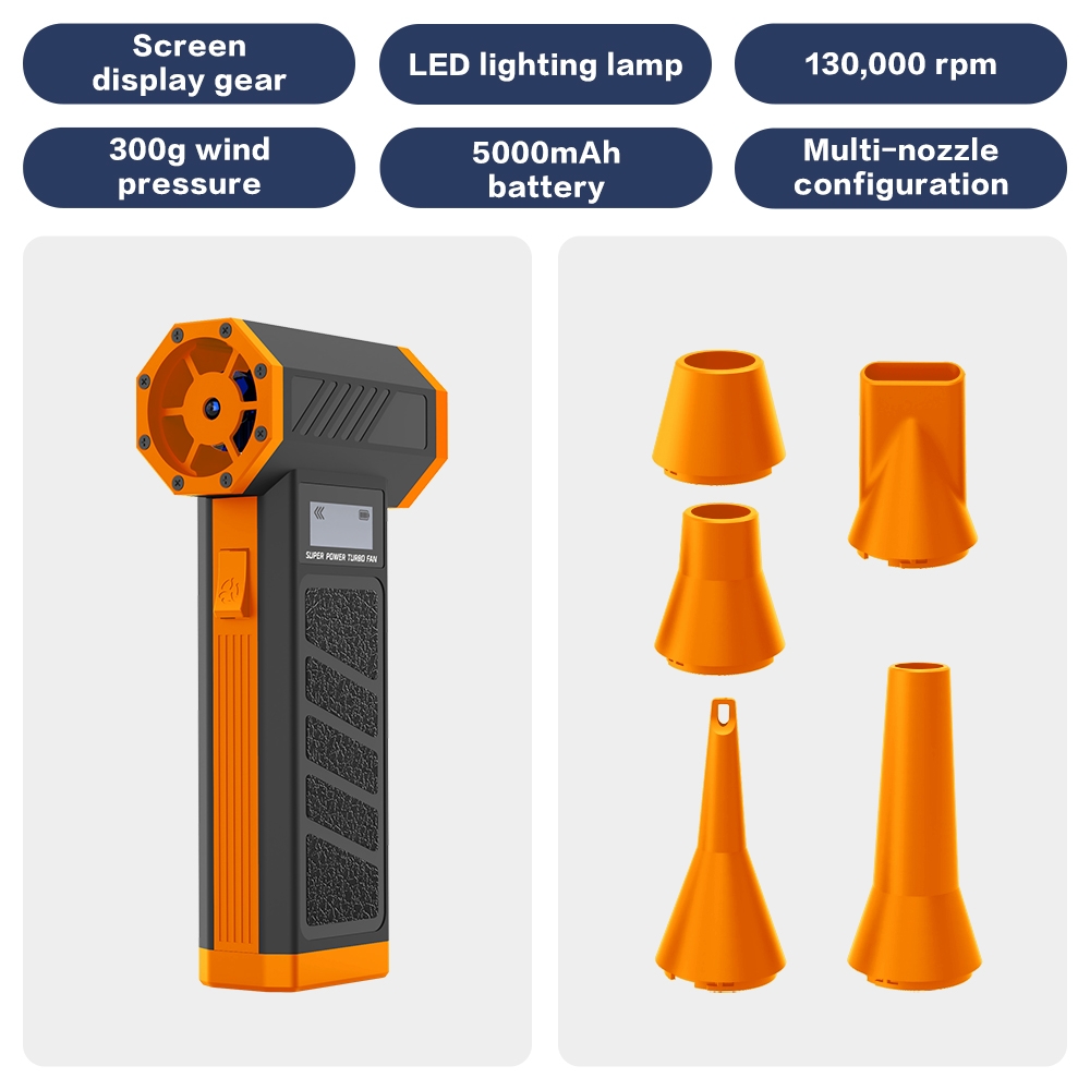 Quạt Phản Lực Honyjor Super Turbo Fan 5000mAh Có Màn Hình Hiển Thị - 130.000RPM