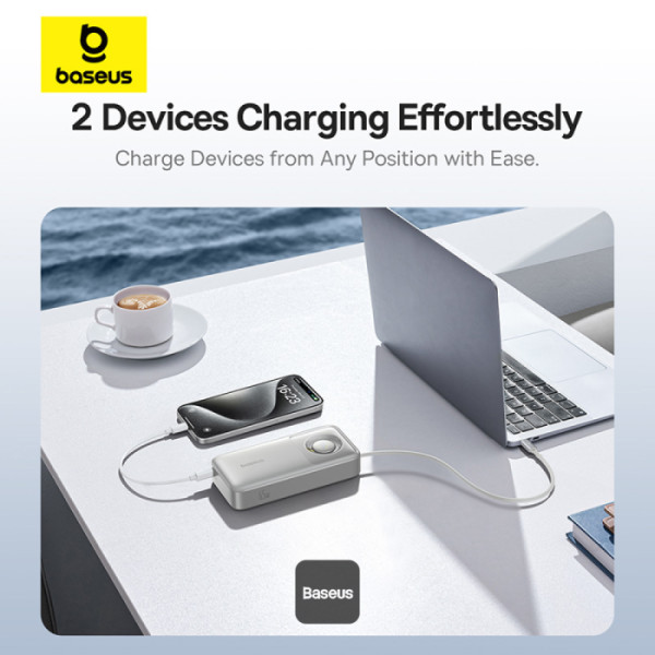 Pin Dự Phòng Tích Hợp Cáp Sạc Dây Rút Gọn Baseus Free2Pull 65W 20000mAh