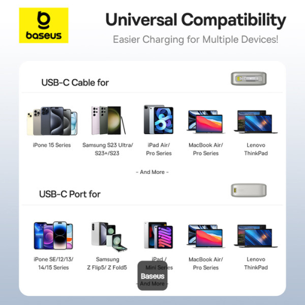 Pin Dự Phòng Tích Hợp Cáp Sạc Dây Rút Gọn Baseus Free2Pull 65W 20000mAh