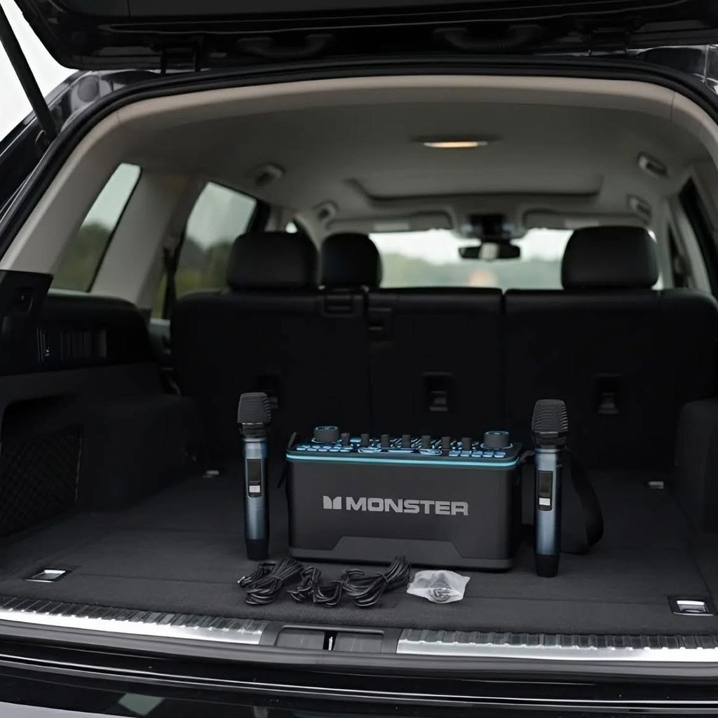 Loa Karaoke MONSTER AirRock SK100 – Loa Livestream 2 Mic Không Dây
