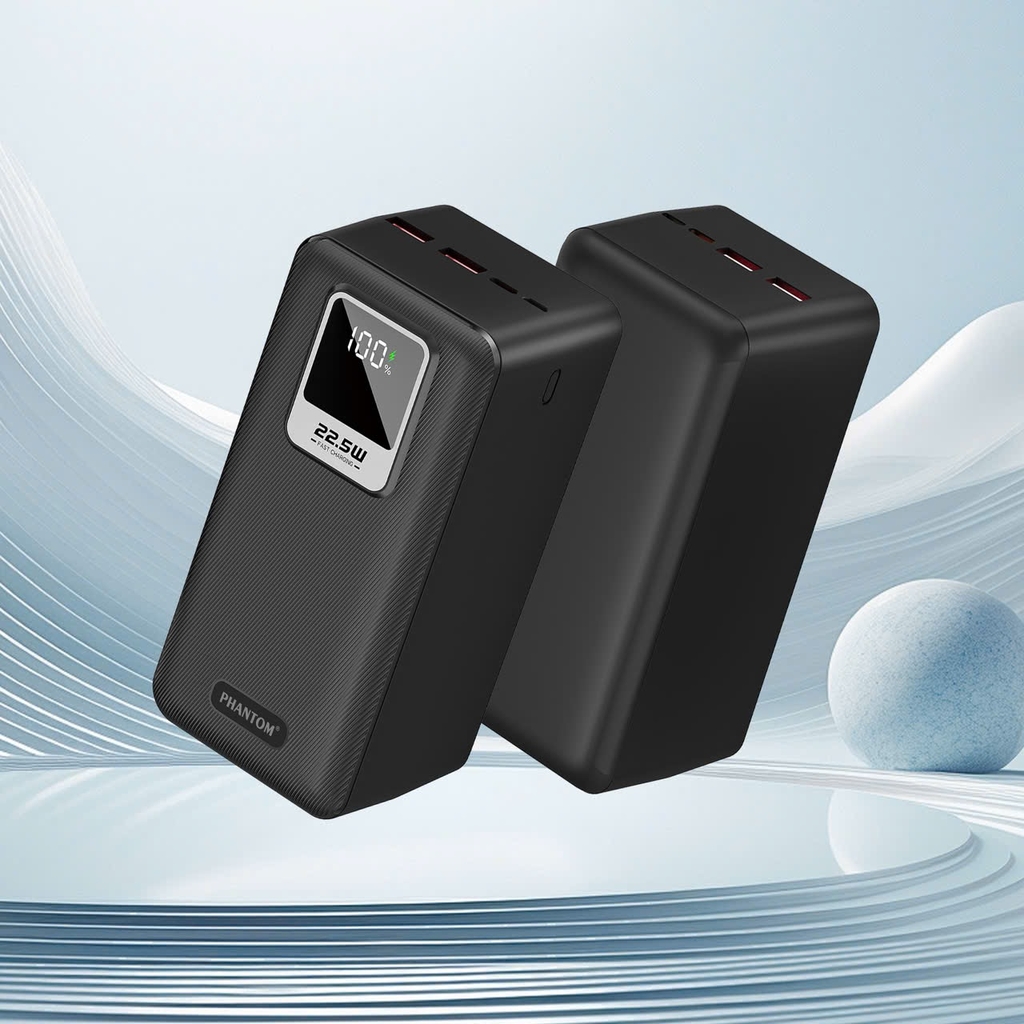 Pin sạc dự phòng Phantom P72 50000mAh PD 20W QC 22.5W – 4 Cổng Sạc Nhanh, Màn Hình LED