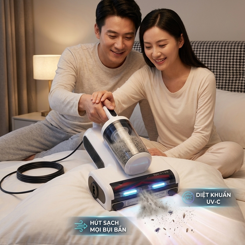 Máy hút bụi nệm sofa EPIN C001 400W – làm sạch sâu, diệt khuẩn UV