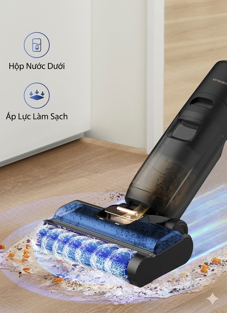 Máy hút bụi & lau nhà cầm tay thông minh Skyworth H5