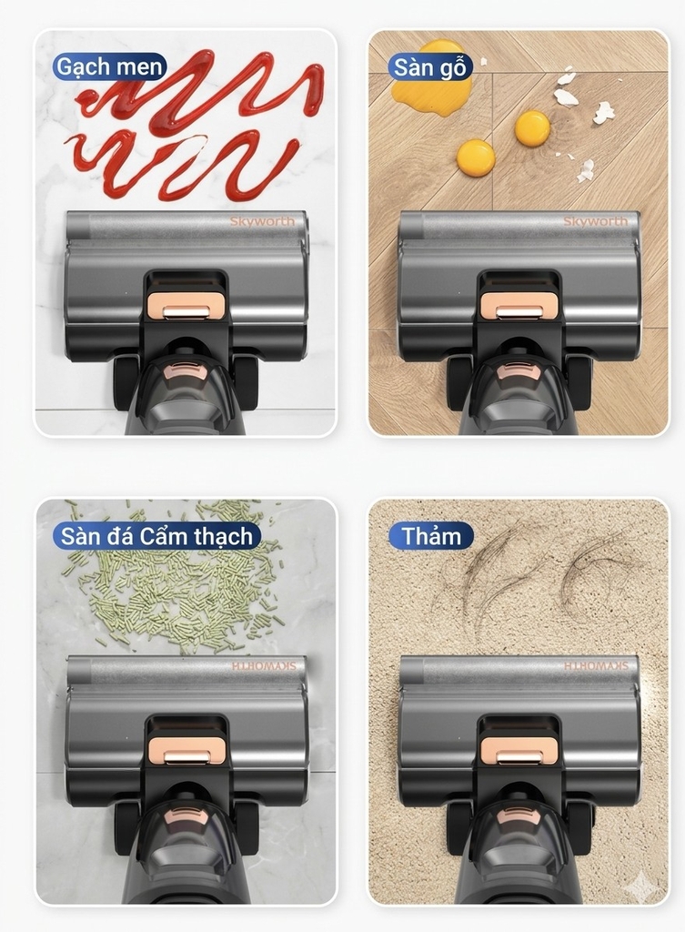 Máy hút bụi & lau nhà cầm tay thông minh Skyworth H5