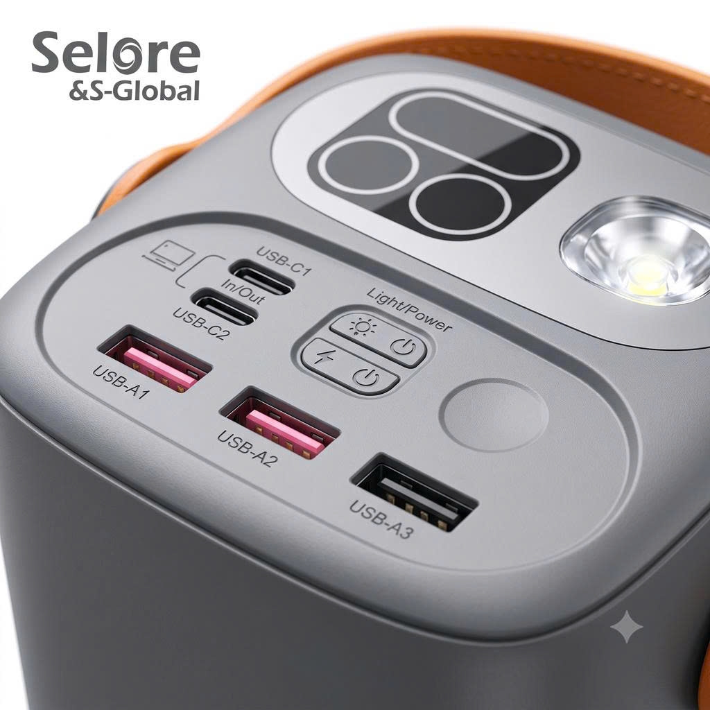 Pin Dự Phòng Selore & S-Global SEPB1201 60000mAh PD 100W Sạc Nhanh 5 Cổng