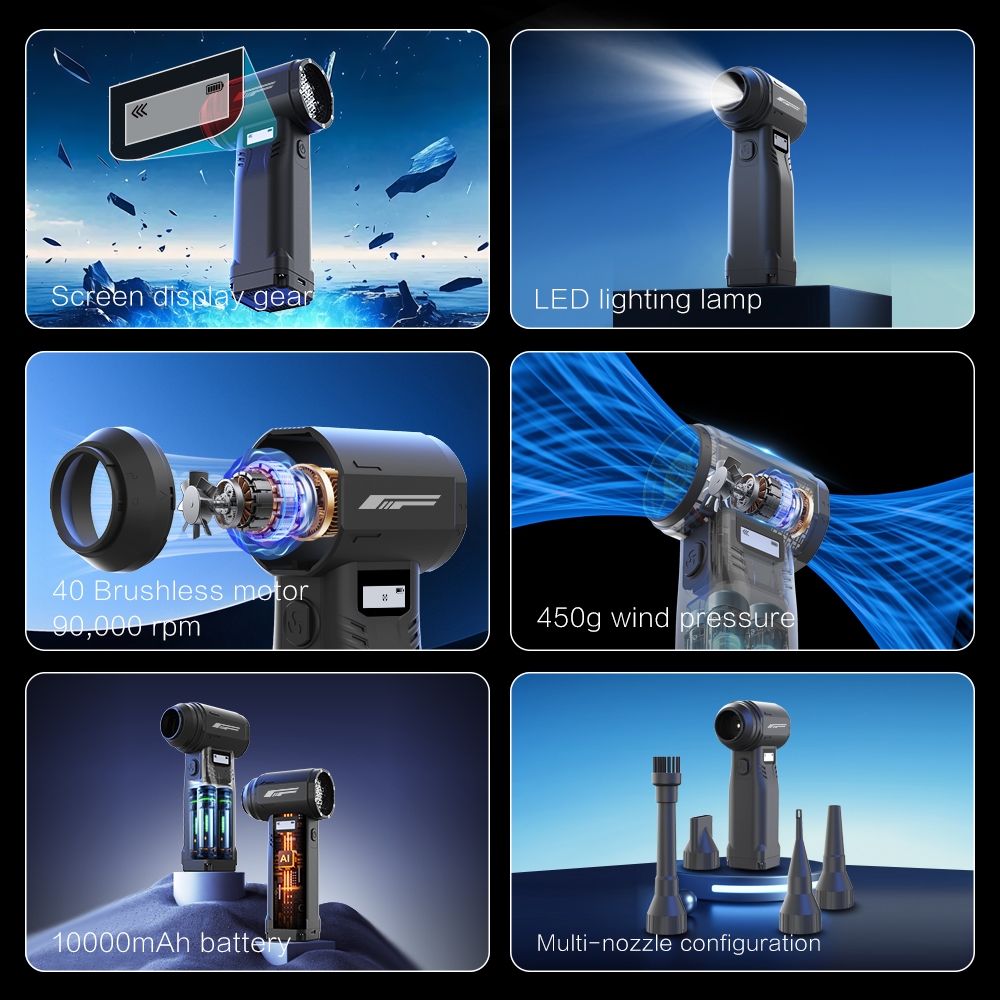 Quạt Phản Lực Super Turbo Fan G1 400W – Pin 10.000mAh, 10 Cấp Gió