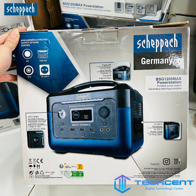 Trạm Điện Camping Di Động BSG1200MAX hãng Scheppach (1200W MAX) - Hàng Đức Nhập Khẩu