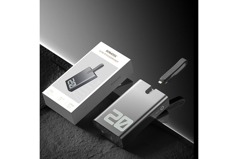 Pin dự phòng ROMOSS PEA20A 20000mAh PD 20W tích hợp sẵn cáp hai đầu