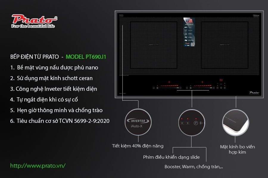 Bếp từ đôi Prato PT-690.I1