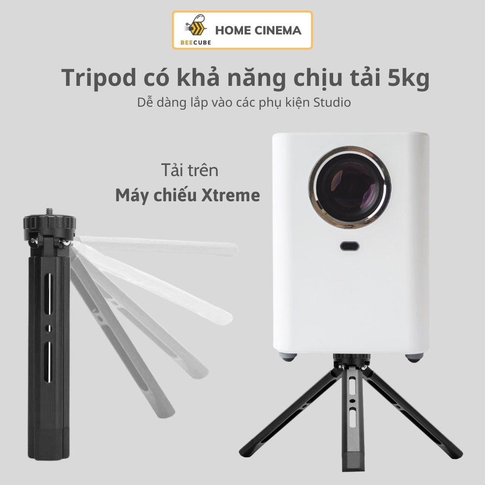 Tripod mini hợp kim nguyên khối CNC gấp gọn thông minh đầu chuyển 1/4 inch tải 5kg Webcam, Camera, DSLR, Máy chiếu