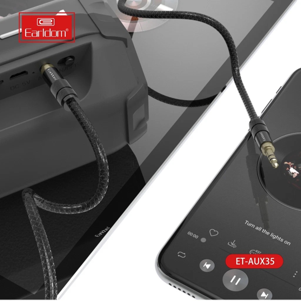 Dây Ra Loa 2 đầu 3.5 Earldom AUX – 35 Dài 1M