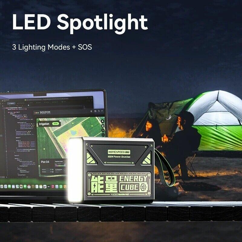 Pin dự phòng Movespeed 70000mAh 100W 2C2A tích hợp màn hình, đèn pin Led, SOS Mode Z70Pro