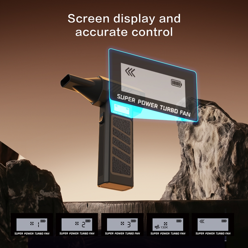 Quạt Phản Lực Honyjor Super Turbo Fan 5000mAh Có Màn Hình Hiển Thị - 130.000RPM