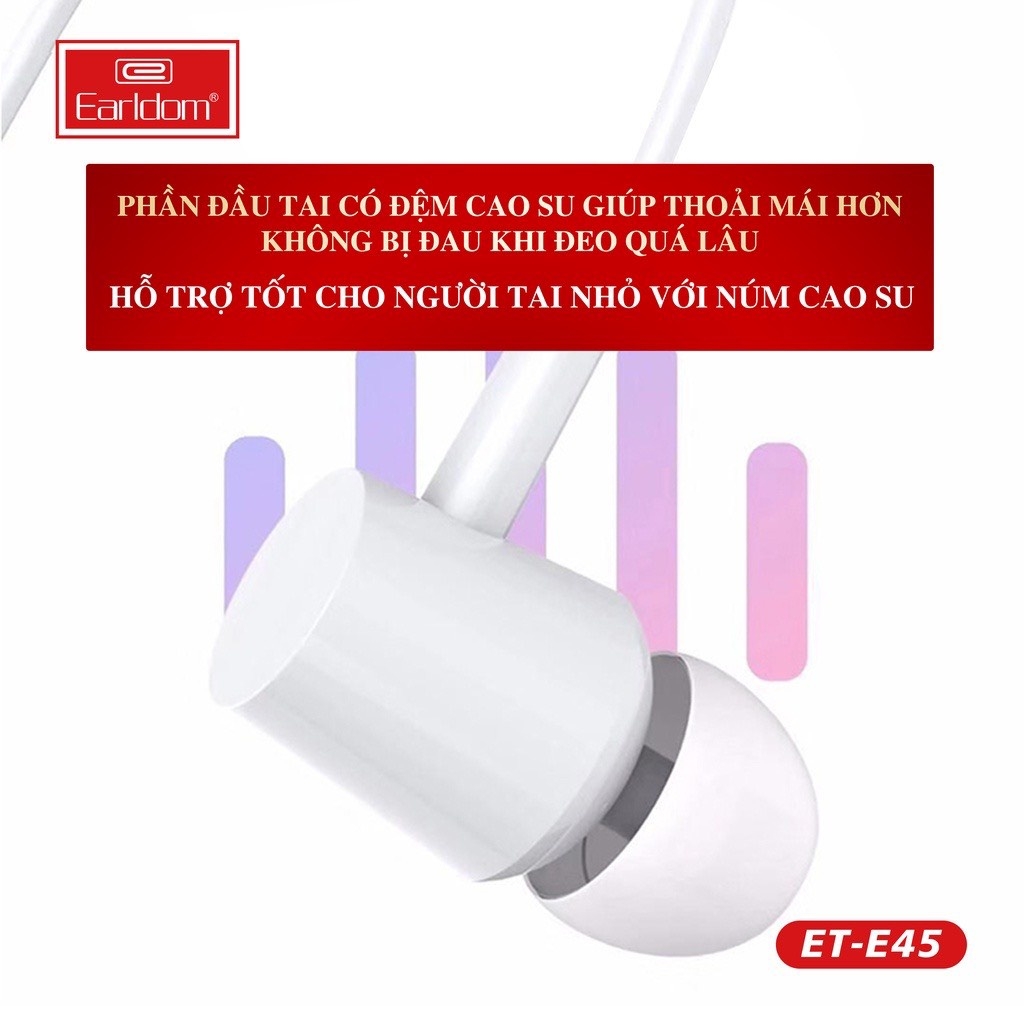 Tai nghe Earldom E45 có dây nhét tai giắc 3.5mm