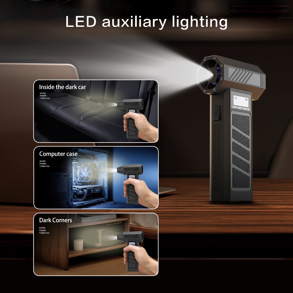 Quạt Phản Lực Honyjor Super Turbo Fan 5000mAh Có Màn Hình Hiển Thị - 130.000RPM