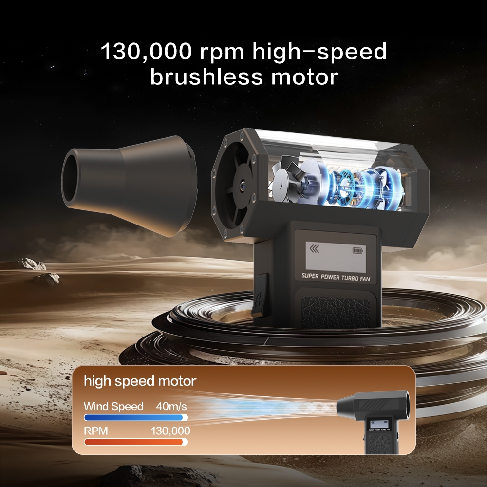 Quạt Phản Lực Honyjor Super Turbo Fan 5000mAh Có Màn Hình Hiển Thị - 130.000RPM