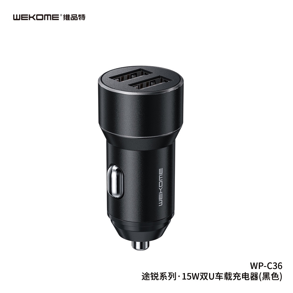 Tẩu sạc ô tô C36 WK Design 2 cổng USB sạc nhanh 3.1A