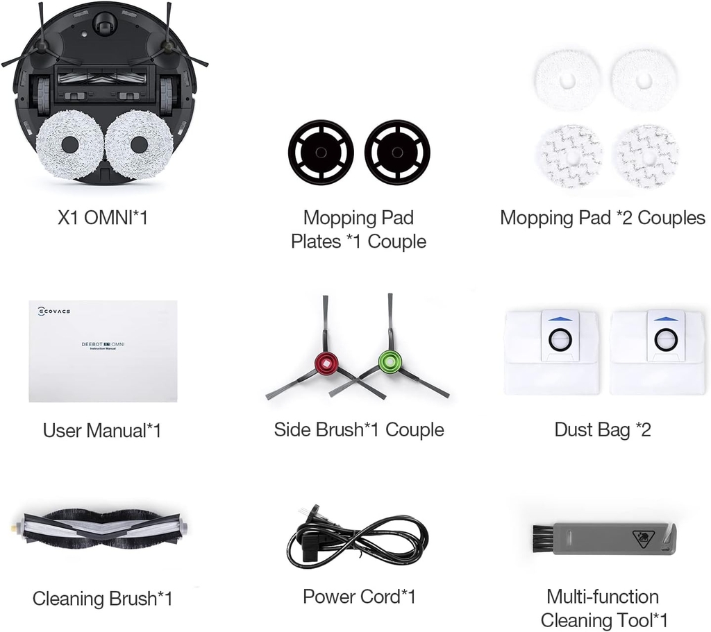 Robot hút bụi lau nhà Ecovacs Deebot X1 OMNI - Cũ Nội Địa