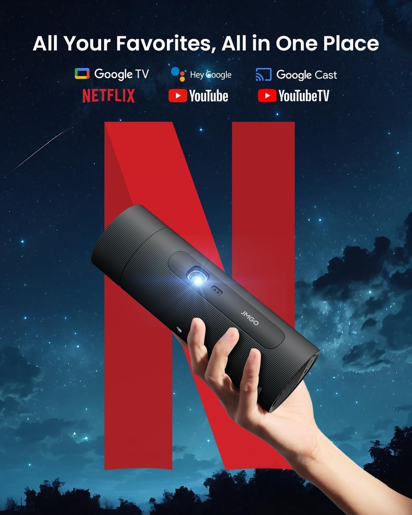 Jmgo PicoFlix – Máy Chiếu Thông Minh, Tích Hợp Sẵn Hệ Điều Hành Google TV, Netflix Chính Chủ, Chính Hãng Việt Nam