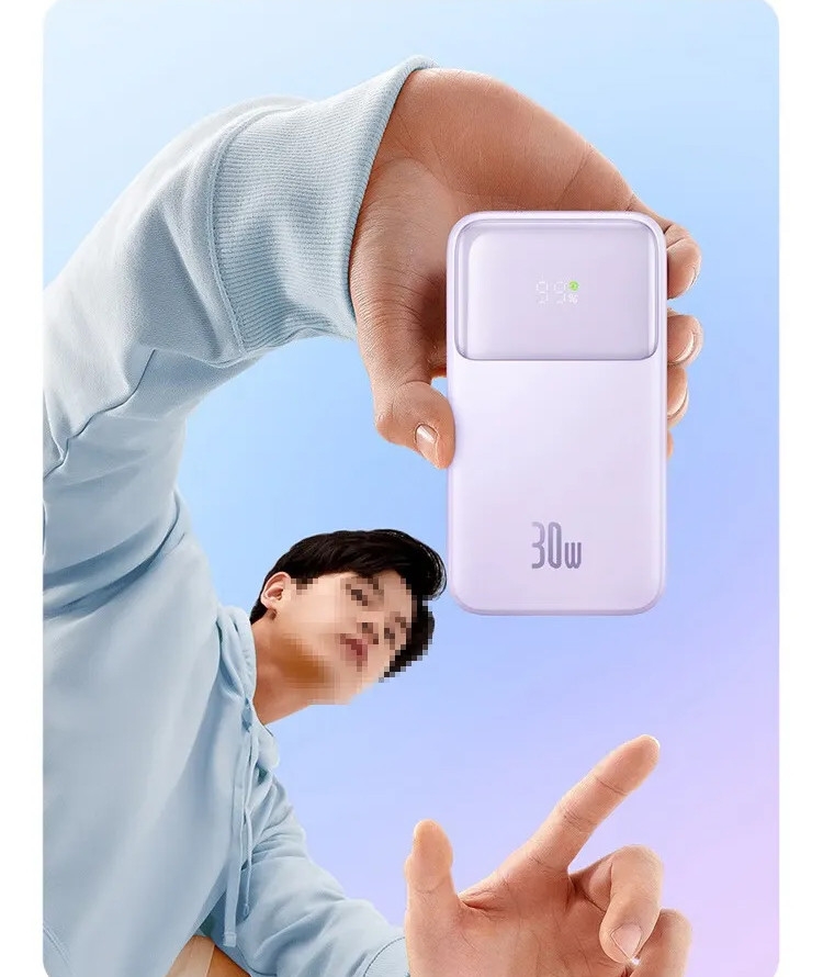 Sạc Dự Phòng Baseus Comet 10000mAh | Kèm Sẵn 2 Dây Sạc Nhanh Type-C 30W (Màu Tím)