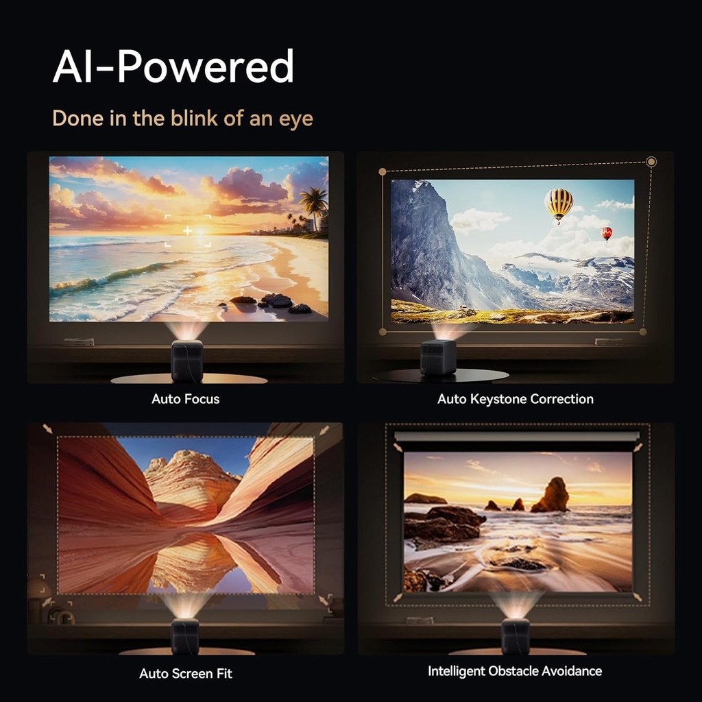 Máy Chiếu Wanbo Mozart 1 Pro Android TV 11.0 Google Assistant Netflix 1080P DRM L1 -Hàng Phân Phối Chính Hãng