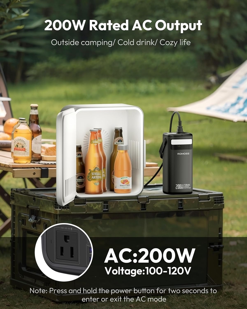 Pin dự phòng 75000mAh ROMOSS PMT705 công suất 200W, có cổng AC - (Hàng ko hộp)