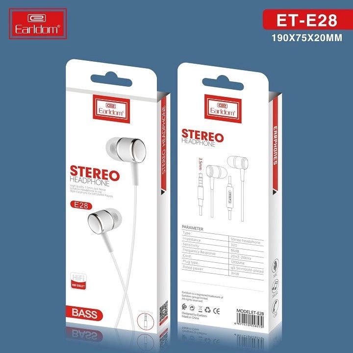 Tai nghe nhét tai Jack 3.5 Earldom E28