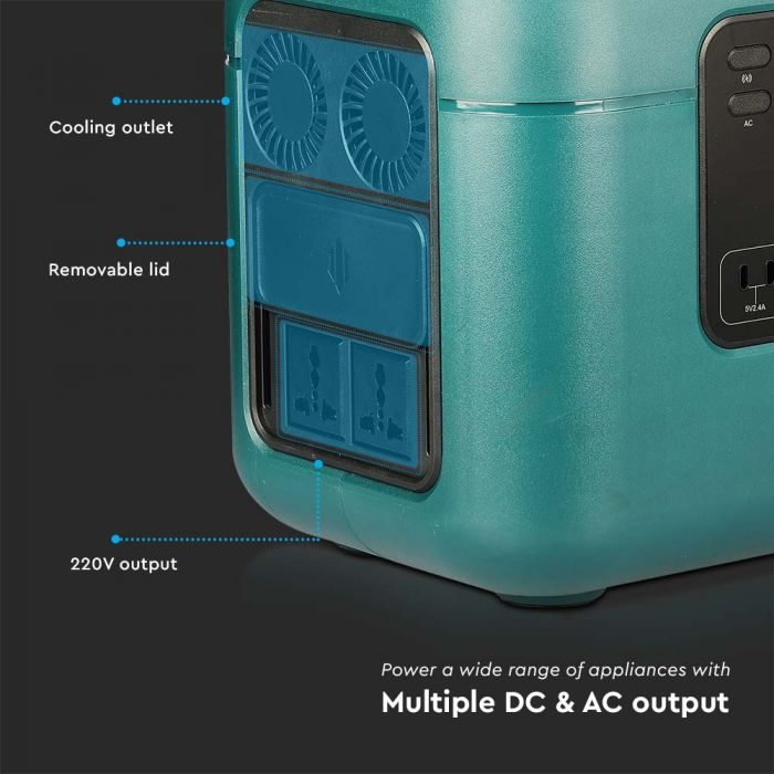 Trạm Sạc Điện Di Động V-TAC VT-1001 | 1000W, Dung Lượng 1050Wh, Pin LiFePO4