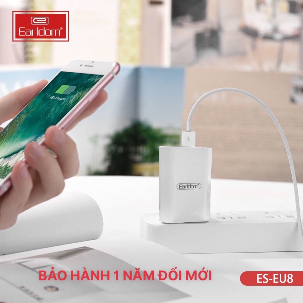 Bộ sạc nhanh iphone Earldom ES - EU8 1 Cổng USB 5V/2A