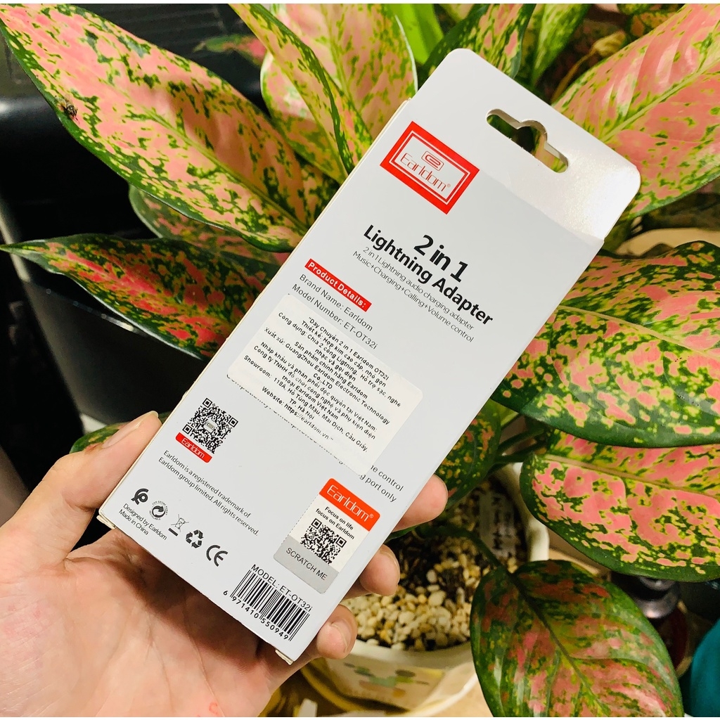 Jack Chuyển 2in1 Earldom OT-32 từ 1 Cổng Lightning ra 2 Cổng Lightning