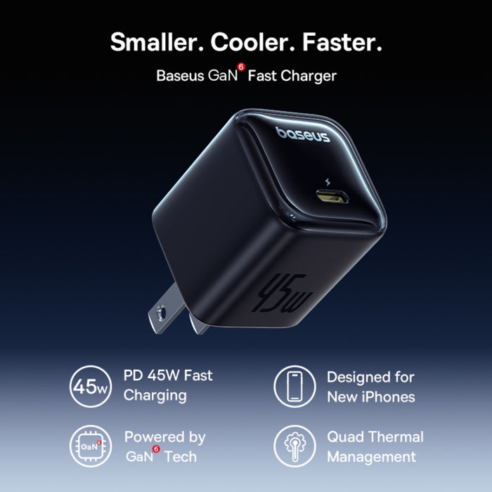 Bộ 2 Củ Sạc Nhanh Baseus PicoGo GaN6 45W USB-C – Sạc PD 3.0, PPS Cho Điện Thoại & Laptop