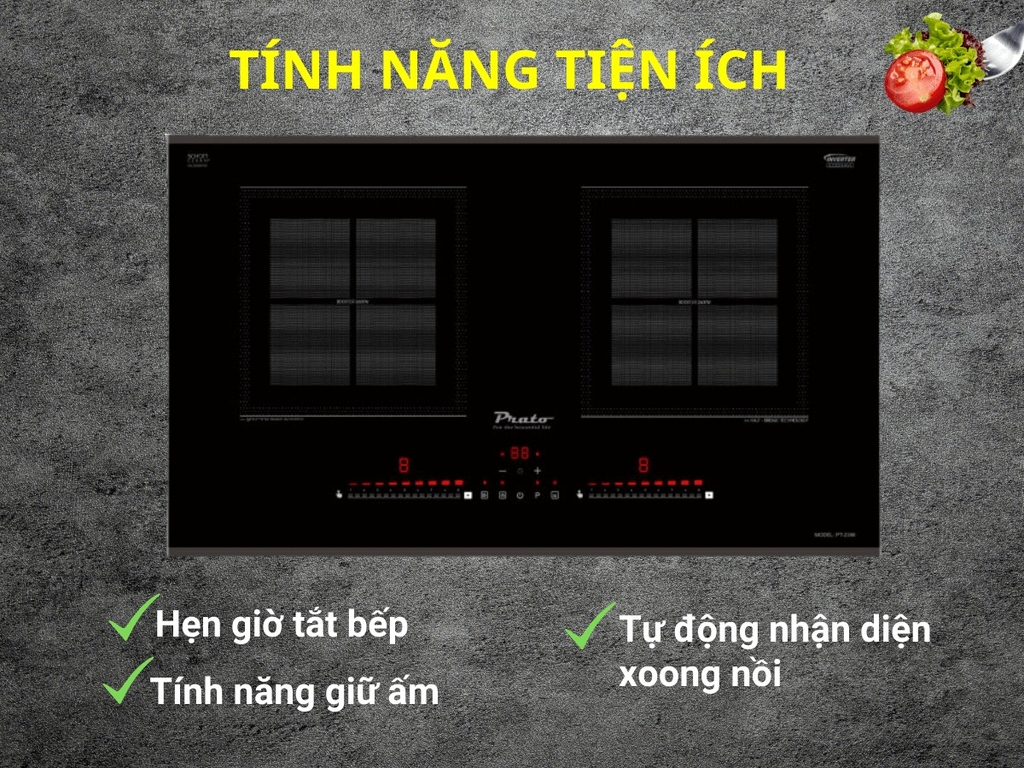 Bếp Từ Đôi Prato PT-2396 Nhập Thái Lan