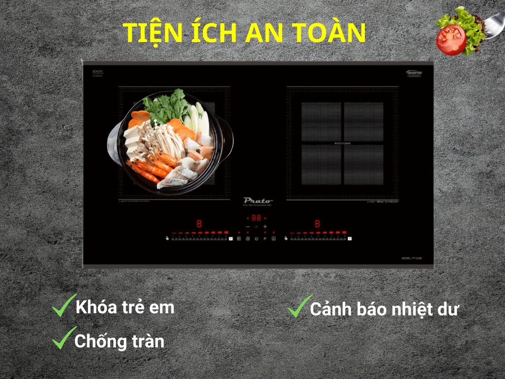 Bếp Từ Đôi Prato PT-2396 Nhập Thái Lan