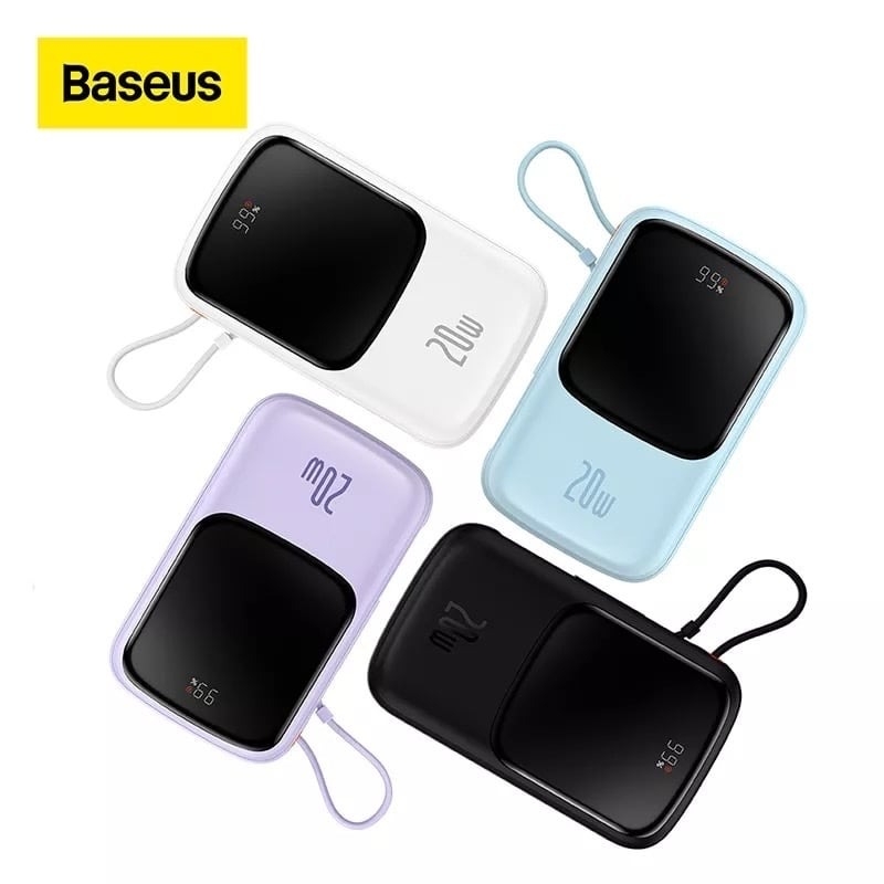 Pin dự phòng Baseus QPow Digital Display 20.000mAh tích hợp dây sạc Type C 22.5W