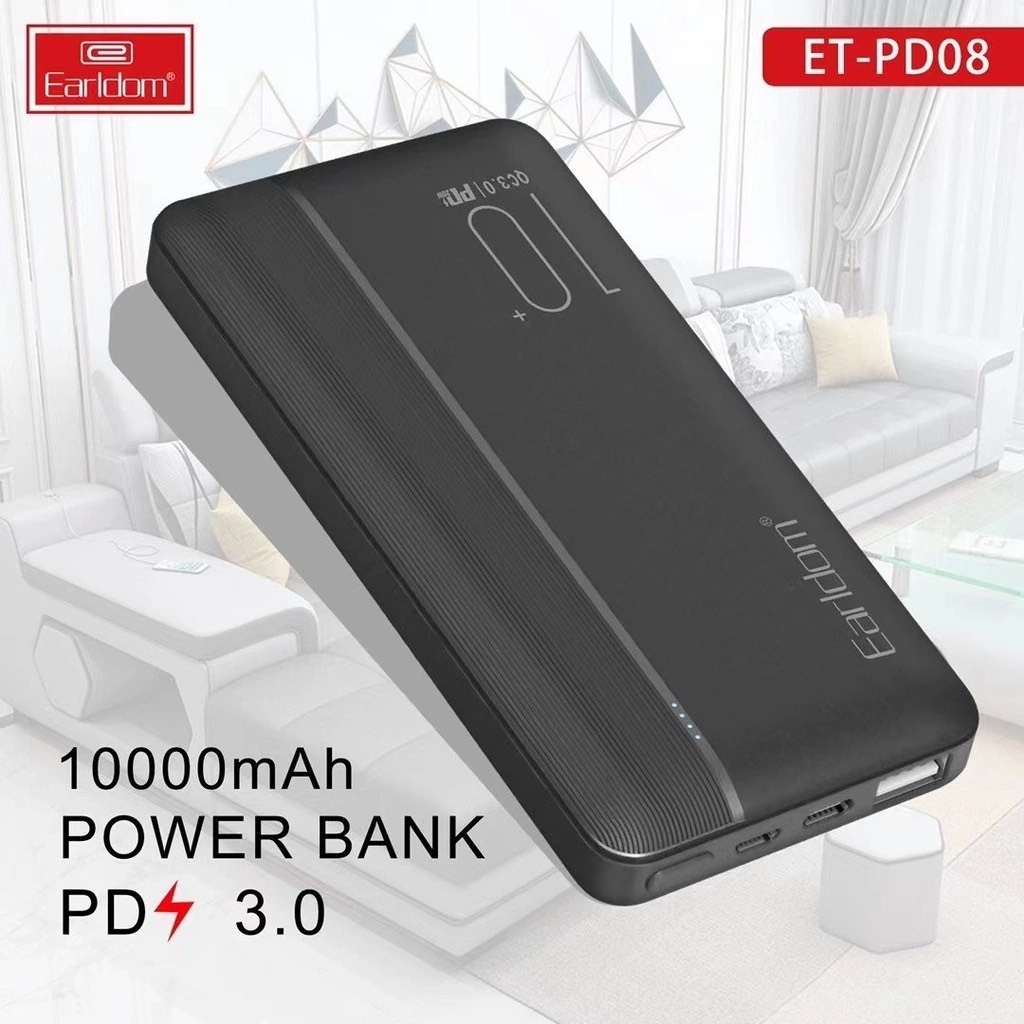 Sạc Dự Phòng Earldom 10.000mAh Sạc Nhanh QC 3.0 PD-08