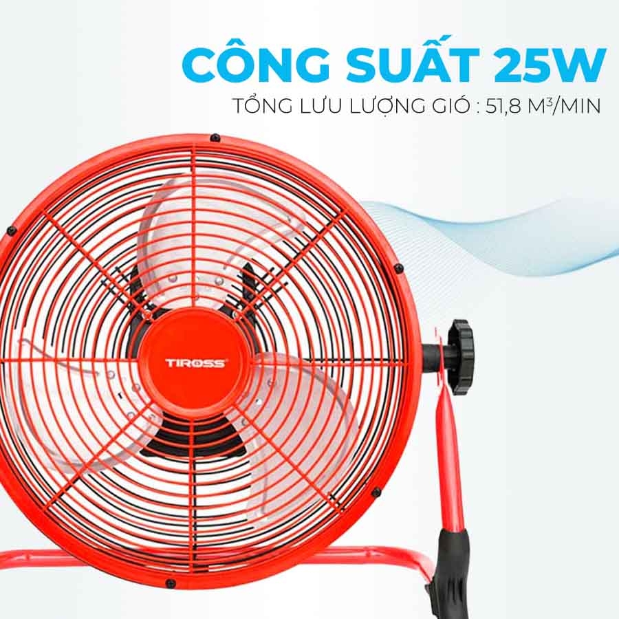 Quạt Sạc Tích Điện Tiross TS9179 14 Inch – Gió Mạnh, Motor DC Không Chổi Than