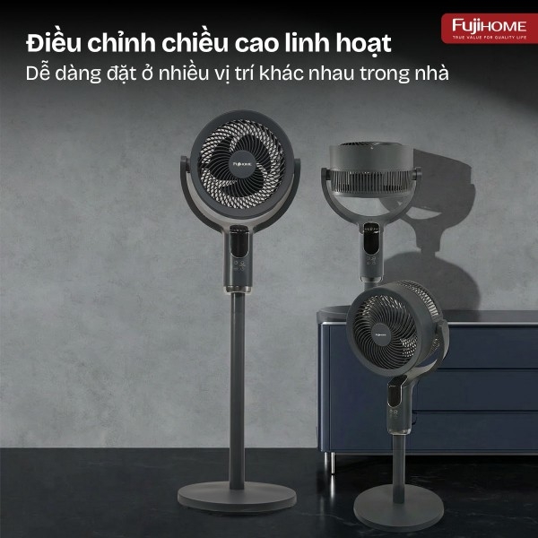 Quạt Tuần Hoàn Không Khí FujiHome CFR04 Voice – Điều Khiển Giọng Nói, Gió 3D, Động Cơ DC Êm Tiết Kiệm Điện