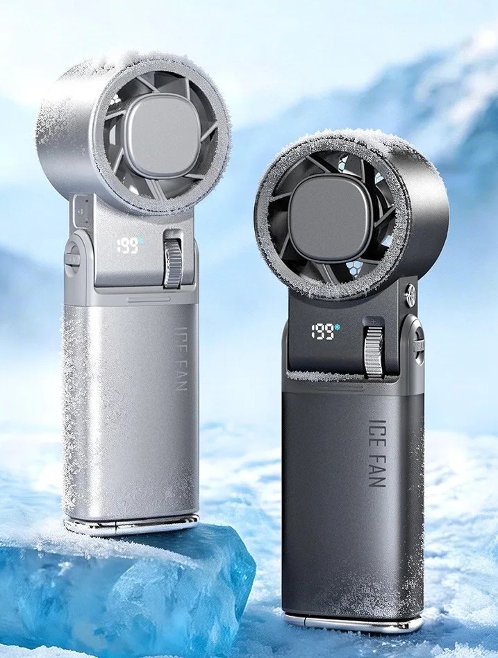 Quạt Mini Cầm Tay IceWing JF181 Vỏ Nhôm Cao Cấp – Có Làm Lạnh, 199 Tốc Độ, Pin Sạc, Màn Hình LED