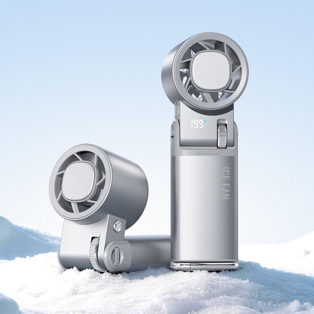 Quạt Mini Cầm Tay IceWing JF181 Vỏ Nhôm Cao Cấp – Có Làm Lạnh, 199 Tốc Độ, Pin Sạc, Màn Hình LED
